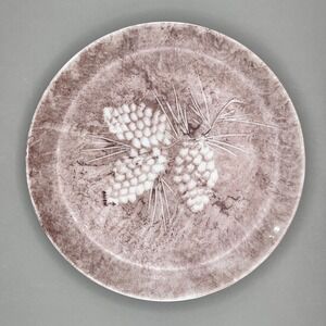 Vtg Haviland France Pine Cone Bread Dessert Plate Marbled Brown Porcelain 6"